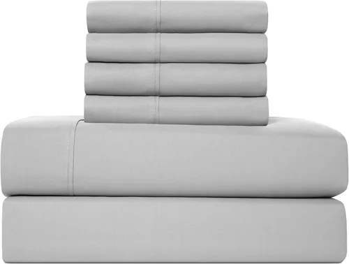 Vista 26 de Juego de sábanas tamaño individual XL de 4 piezas con 2 fundas de almohada envolventes, sábanas de microfibra suave de bolsillo profundo