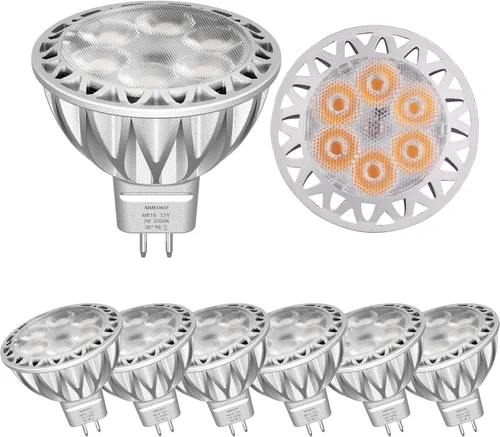 Vista 9 de Bombillas LED MR16 de 3 W (equivalente a halógeno de 35 W), base GU5.3 de 2700 K, foco de 12 V, 300 lm, para iluminación de riel empotrada