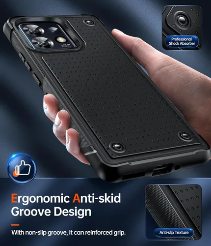 Vista 3 de LeYi Funda para Moto Edge Plus 2023, Motorola Edge Plus 2023, funda protectora de doble capa a prueba de golpes de policarbonato duro con textura