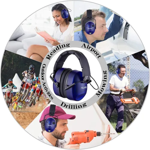 Vista 6 de Orejeras electrónicas con cancelación de ruido, protección auditiva para disparos, protección auditiva para disparos, protección auditiva NRR de 26