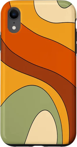 Vista 25 de Retro Liquid Swirl Rainbow 70s Aesthetic Boho Burnt Orange Case for iPhone 17