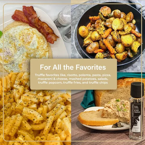 Vista 6 de Truffletopia Molinillo de sal de Chipre negra y trufa negra con trufas reales, sabroso, 1.76 onzas