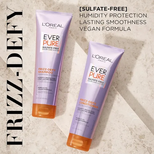 Vista 2 de L'Oreal Paris EverPure Acondicionador sin sulfato frizz-Defy con aceite de marula, 8.5 onzas (el embalaje puede variar)