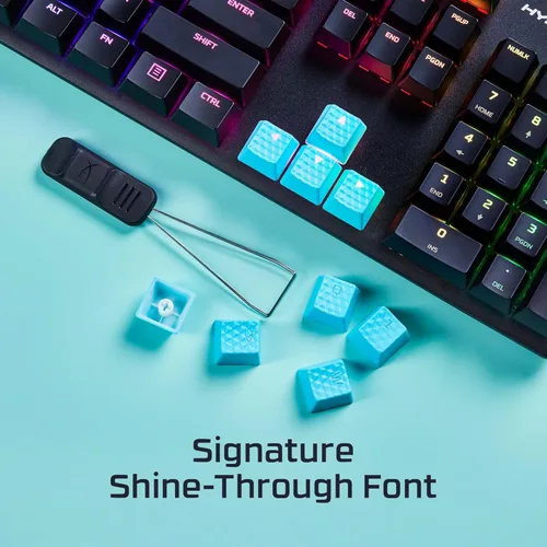 Vista 3 de HyperX Teclas de goma Kit de accesorios para juegos 19 teclas diseño inglés EEUU azul
