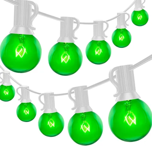 Vista 3 de 25Ft G40 Red White and Blue String Lights, 4th of July Decorations Lights Plug in with 27 5W Globe Light Bulbs, Waterproof Outdoor Patriotic Lights