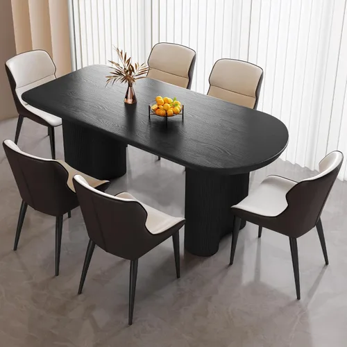 Vista 19 de Mesa de comedor de 55.11 pulgadas para 4-6 personas, mesa de comedor rectangular, mesas de comedor modernas para cocina, sala de estar, mesas