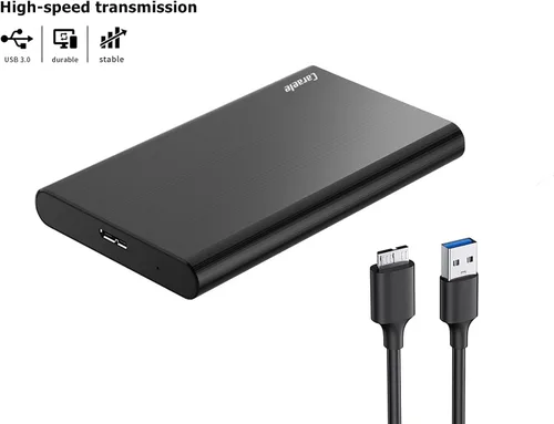 Vista 2 de Disco duro externo portátil ultradelgado de 500 GB, USB3.0, almacenamiento compatible con PC, computadora de escritorio, laptop, MacBook