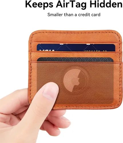 Vista 4 de Paquete de 2 portatarjetas para AirTag delgado, flexible y delgado para AirTag, funda para tarjetas, compatible con Apple AirTag de 1ª y 2ª