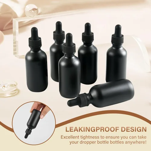 Vista 131 de NOOEEISS 4 piezas, botella con cuentagotas de 1 oz, botella de vidrio ámbar con cuentagotas, botellas de tintura con cuentagotas, acabado elegante