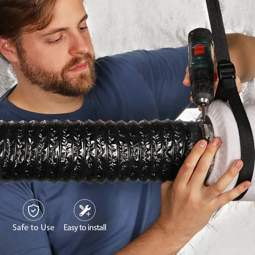 Vista 7 de VIVOSUN Abrazaderas de conducto de aire de acero inoxidable, abrazaderas de manguera ajustables de 4/6/8/12 pulgadas con accionamiento helicoidal