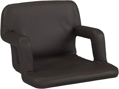 Vista 5 de PICNIC TIME Ventura Silla de estadio portátil reclinable con soporte de espalda, sillas plegables de grada con respaldo y cojín, asiento de estadio