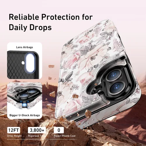 Vista 992 de LETO para iPhone 15 Pro Funda tipo cartera - Tapa tipo folio con patada - Diseños de moda - Tarjetero - Funda protectora para mujeres y niñas - 6.1