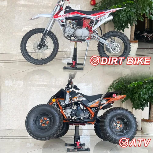 Vista 4 de POLARBEAR Aluminum Adjustable Dirt Bike Stand Motorcycle Hoist Lift (Black)
