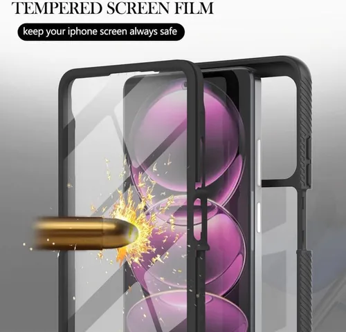 Vista 3 de DETUOSI Funda para teléfono Xiaomi Redmi Note 12 Pro 5G, protector de pantalla integrado, Redmi Note 12 Pro a prueba de golpes