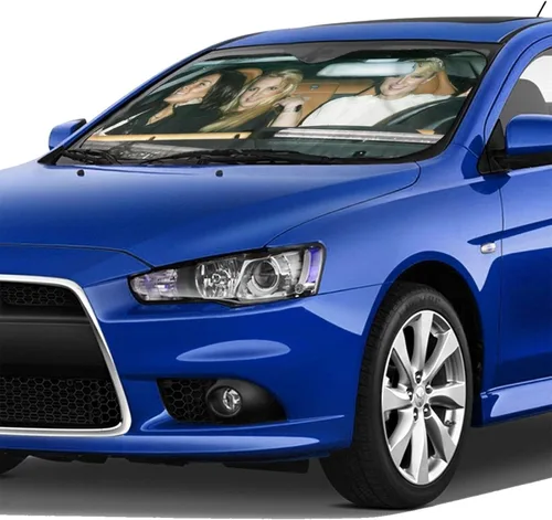 Vista 3 de Parasoles plegables para parabrisas de automóvil de ajuste universal 51.2" X 27.5" pulgadas Mantén tu vehículo fresco, reflector de rayos UV, sol