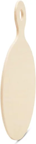 Vista 2 de Tabla redonda de madera para pizza de 12 pulgadas con asa, paquete de 1 tabla de cortar de madera para decoración de cocina y tablas de embutidos