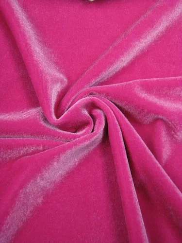 Vista 6 de Tela de poliéster sólido Spandex Velvet 2 Ways Stretch peso medio - por The Yard (negro)