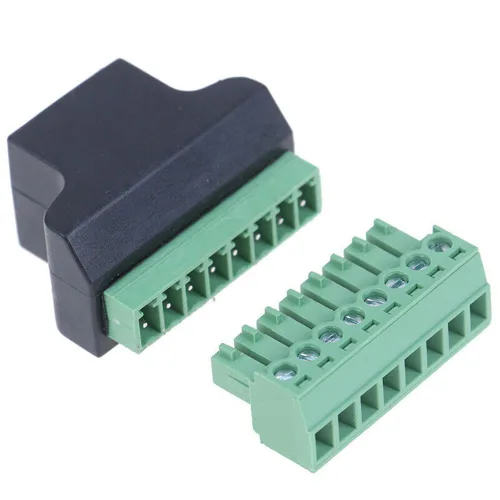 Vista 4 de Adaptador de bloque de terminales de tornillo RJ45 hembra a 8 pines para Cat7 Cat6 Cat5 Extensor Ethernet CCTV UTP Digital DVR Internet, RJ45 8P8C