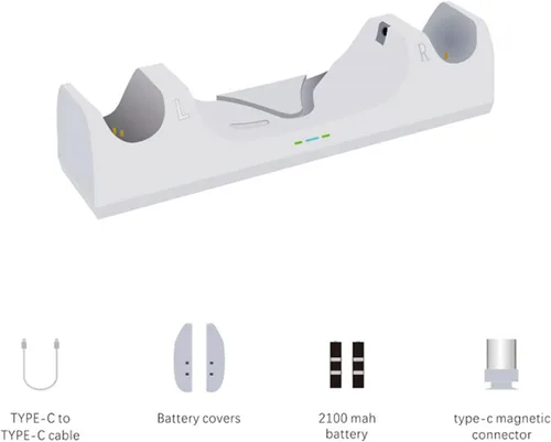 Vista 7 de PUOSUO Base de carga para Oculus Quest 2Meta Quest 2, soporte de carga de auriculares VR compatible con Oculus Quest 2 accesorios estación de carga