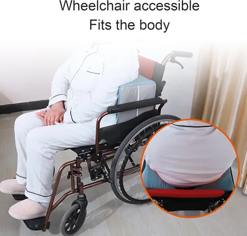 Vista 5 de ZJchao Cojín de cuña para silla de ruedas Almohada de apoyo lateral Almohada de posicionamiento transpirable para pacientes postrados en cama