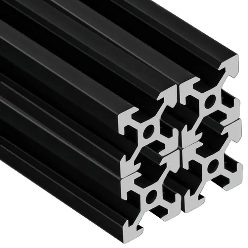 Vista 9 de Extrusión de aluminio 2040 V, 2 piezas de 100 mm de 2040 ranura en V estándar europeo anodizado perfil de aluminio negro extrusión de riel lineal