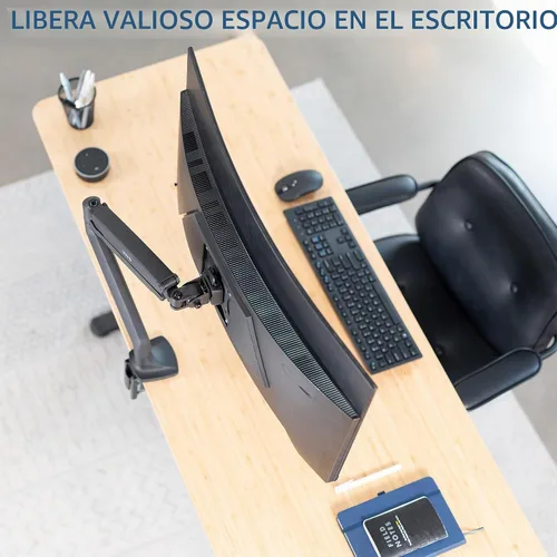 Vista 7 de VIVO Soporte de escritorio de aluminio premium ajustable en altura con brazo articulado para monitor único con resorte de gas, se adapta a pantallas