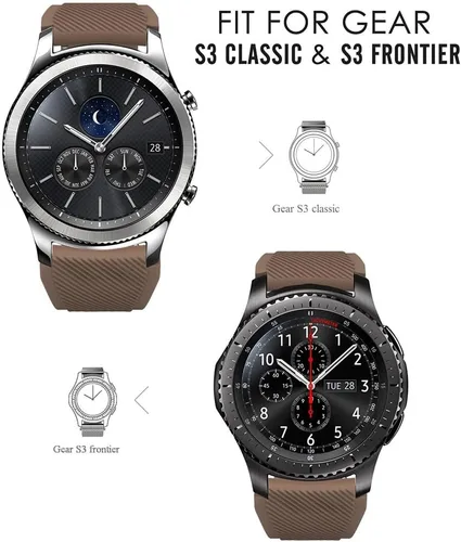 Vista 7 de KOMI Compatible con Samsung Galaxy Watch de 1.81 pulgadas (1.811 in), Gear S3 Frontier Classic Watch Band, correa de silicona suave de 0.866