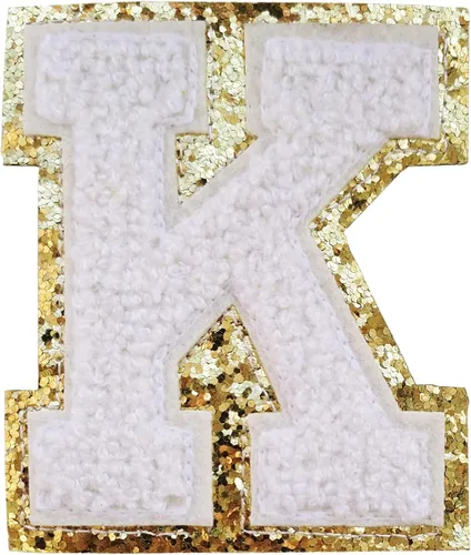 Vista 132 de 3Pcs Letter Patches Varsity Glitters Chenille,SPRT Iron on Blue Letter Patch,Alphabet Cloth Patch for Team Costume Decoration 3.1in Height S