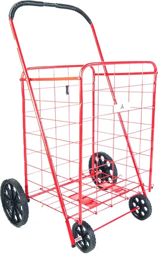 Vista 6 de Carrito de compras plegable, Acero, Rojo, L