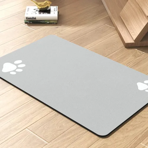 Vista 10 de Tapete de Alimentación para Mascotas - Tapete Absorbente para Perros para Cuencos de Comida y Agua - Sin Manchas Tapete de Secado Rápido
