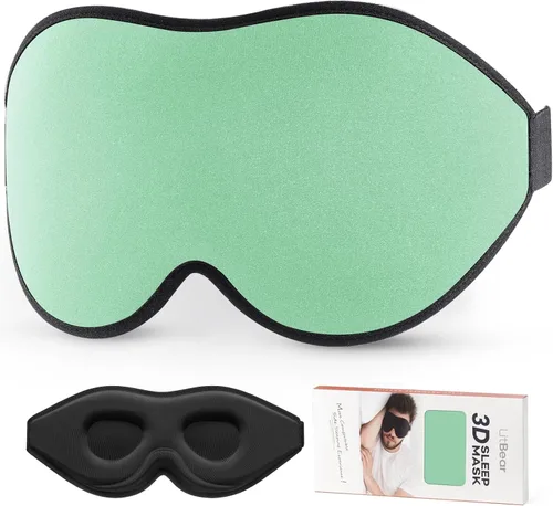 Vista 13 de Máscara para dormir LitBear para mujeres y hombres que duermen de lado, máscara para ojos para dormir con bloqueo de luz, máscara para dormir