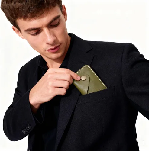 Vista 66 de Cartera organizadora de tarjetas de bolsillo frontal cosida a mano minimalista de cuero genuino para tarjetas, billetera con tarjetero pequeño, Negro