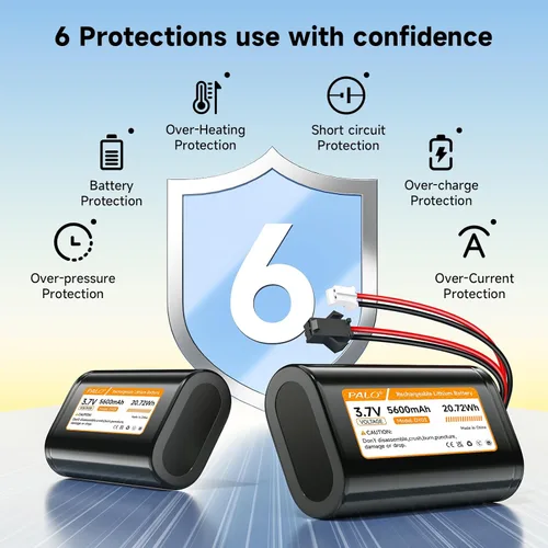 Vista 4 de Batería de iones de litio de 5600mAh 3.7v con JST-PH 2.0 2-Pin Plug Batería recargable Batería de litio 3.7 voltios para juguetes RC, iluminación