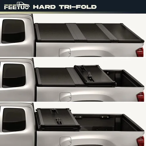 Vista 3 de FRP - Cubierta rígida de tres pliegues para Gladiator JT 2020-2025 de 5 pies/60.3 pulgadas para modelos con o sin el sistema de riel de cubierta