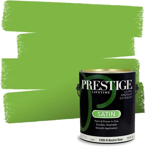 Vista 189 de PRESTIGE Pintura exterior e imprimación en uno, aloe, plano, 1 galón