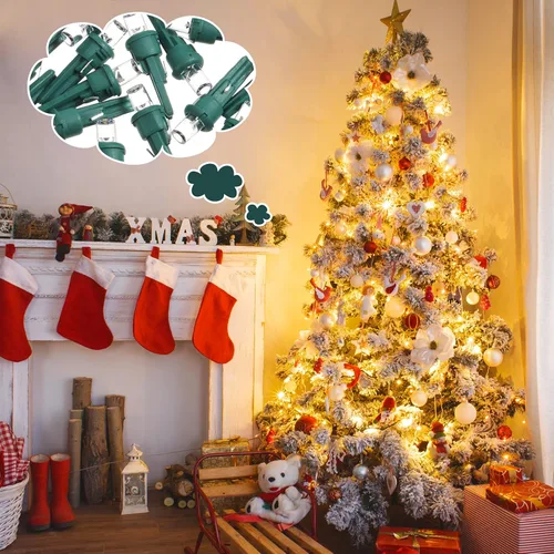 Vista 6 de Honoson 48 bombillas LED de invierno de 0.197 pulgadas de repuesto, gran angular, bombillas LED de invierno, cadena de repuesto, guirnalda de luces