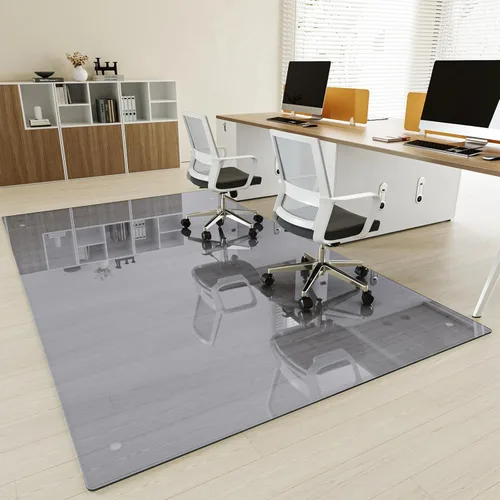 Vista 19 de [Vidrio templado] Tapete para silla de vidrio de 30 x 48 pulgadas, tapete de piso duro resistente con esquinas redondas y borde pulido, tapete