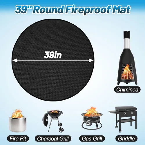 Vista 19 de Apipi Alfombrilla para Hoguera de 47 pulgadas Compatible con Solo Stove Bonfire – Alfombrilla Ignífuga para Parrilla Protector de Terraza y Patio, 3