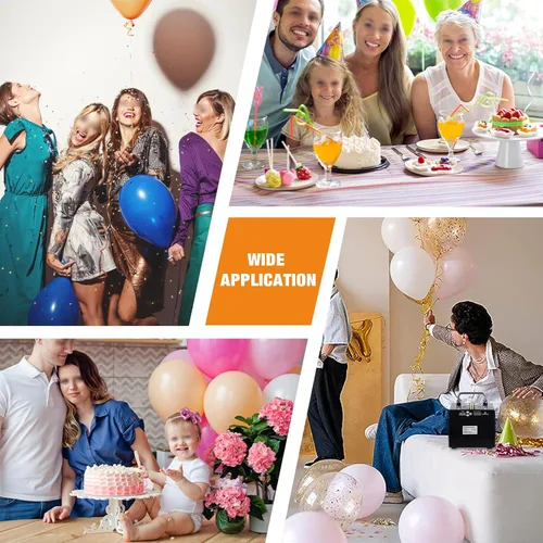 Vista 8 de Bomba eléctrica de globo de aire, bomba de globo portátil, inflador de globos con herramienta de atar globos para fiestas de cumpleaños, bodas