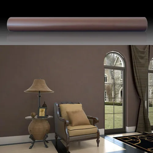 Vista 10 de Yifely Pegatina autoadhesiva de papel marrón sólido para muebles, revestimiento de estantes, 17.7 pulgadas por 9.8 pies