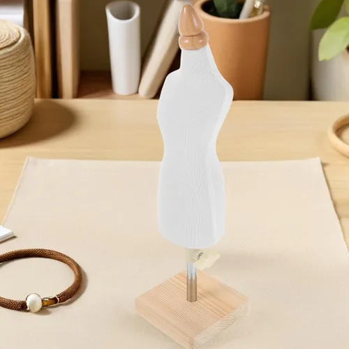 Vista 5 de Sewing Mannequin Dress Form with Wooden Adjustable Stand for Beginners Fashion Design and Doll Clothes Making Practice