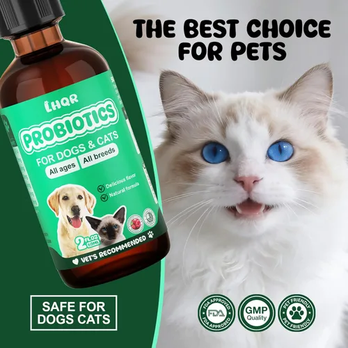 Vista 7 de Probióticos líquidos para perros y gatos con prebióticos y enzimas digestivas - Fórmula 3 en 1 para la salud digestiva intestinal y absorción