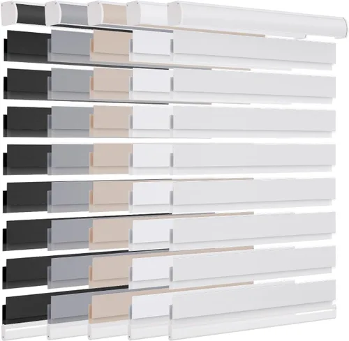 Vista 19 de Changshade - Persianas de cebra personalizadas con cordón, persianas enrollables de cebra con bloqueo de luz (85%) con cordón, persianas enrollables