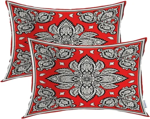 Vista 97 de Batmerry Autumn Maple Forest Throw Pillow Covers, Wooden Chair Houses Yellow Leaves Decorative Pillow Covers Digital Printing Blended Fabric for