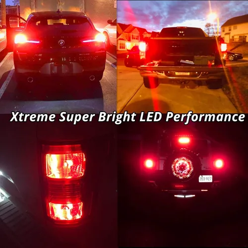 Vista 2 de Alla Lighting 3000lm T25 3156 3157 Bombillas LED blancas, súper brillantes 3047 3057 3457 4157 4057 3155 para luces traseras de reversa, señal