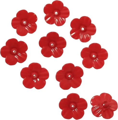 E-outstanding 10 comederos para colibríes, flores, puertos de alimentación, piezas de repuesto para comedero colgante de colibríes, color rojo