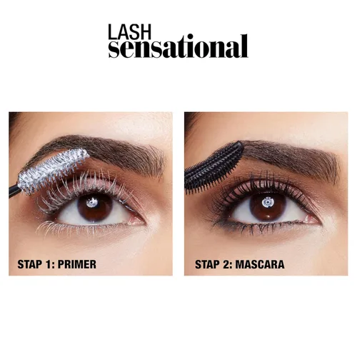 Vista 8 de Maybelline Lash Sensational - Máscara lavable para alargar y dar volumen para un efecto de abanico completo, muy negro, 1 unidad