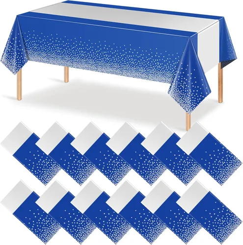 Vista 26 de 3 piezas de mantel y camino de mesa blanco y dorado para decoración de fiesta, mantel de plástico blanco con estampado dorado, camino de mesa Oro
