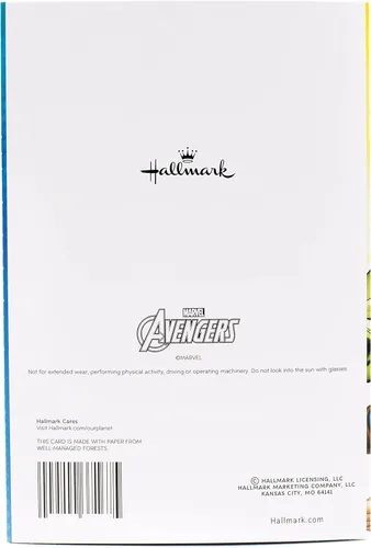 Vista 10 de Hallmark Tarjeta de cumpleaños de los Vengadores con pegatinas 3D y gafas (los vengadores se ensamblan!) (499RZB7022)