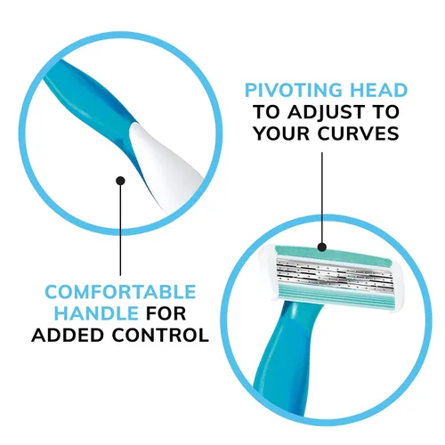 Vista 6 de BIC Soleil Comfort - Maquinilla de afeitar desechable de 4 hojas para mujer para piel sensible para un afeitado suave y cerrado, juego de maquinilla